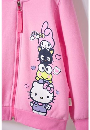 Buzo De Hello Kitty Rosado Con Capucha Para Niña 2T A 5T 2T
