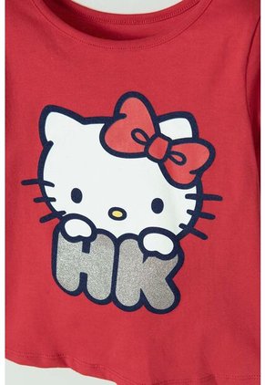 Camiseta De Hello Kitty Manga Corta Roja Para Niña 2T A 5T 3T