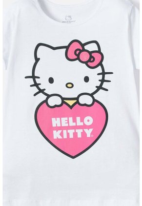 Camiseta De Hello Kitty Manga Corta  Blanco Para Niña 10