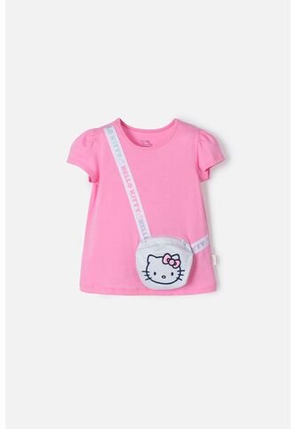 Camiseta De Hello Kitty Manga Corta Rosado Para Niña 2T A 5T 3T Hello Kitty