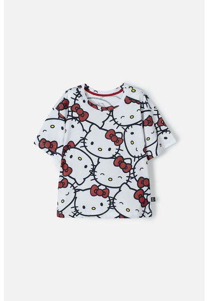 Camiseta De Hello Kitty Blanca Y Roja Manga Corta Para Niña 6