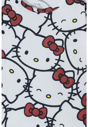 Camiseta De Hello Kitty Blanca Y Roja Manga Corta Para Niña 6
