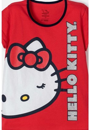 Pijama De Hello Kitty Roja Y Azul De Pantalón Largo Para Niña 12