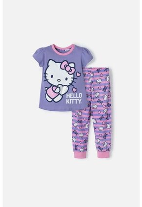 Pijama De Hello Kitty Morada Y Rosada De Pantalón Largo Para Niña 2T A 5T 2T