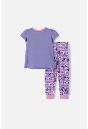 Pijama De Hello Kitty Morada Y Rosada De Pantalón Largo Para Niña 2T A 5T 2T