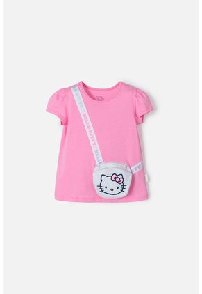 Camiseta De Hello Kitty Manga Corta Rosado Para Niña 2T A 5T 3T