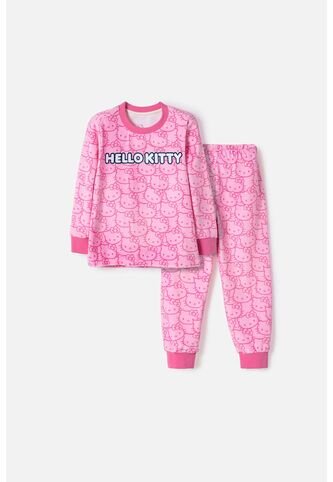Pijama De Hello Kitty Pantalón Largo Rosado Para Niña 2T A 6T 5T Hello Kitty