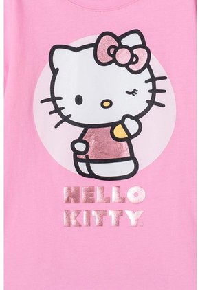 Camiseta De Hello Kitty Manga Corta Rosado Para Niña 6