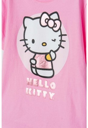 Camiseta De Hello Kitty Manga Corta Rosado Para Niña 6