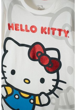 Camiseta De Hello Kitty Marfil Manga Corta Para Niña 12