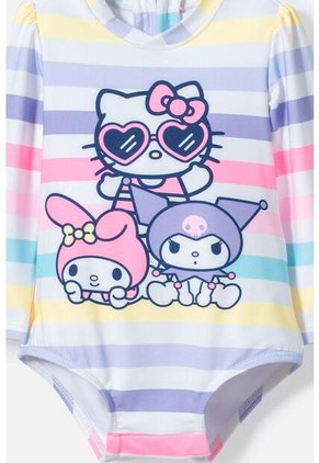 Traje De Baño De Hello Kitty Multicolor Manga Larga Para Bebé Niña 9-12