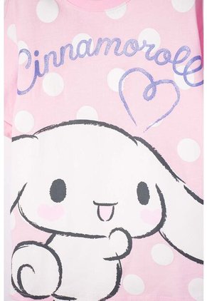 Camiseta De Cinnamoroll Manga Corta Rosa Para Niña 12