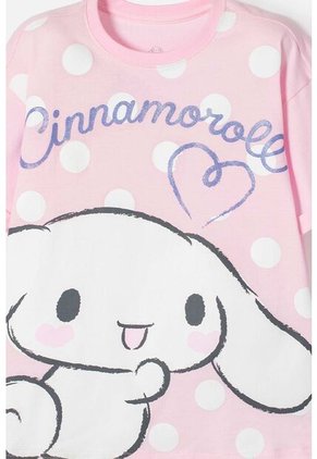 Camiseta De Cinnamoroll Manga Corta Rosa Para Niña 12