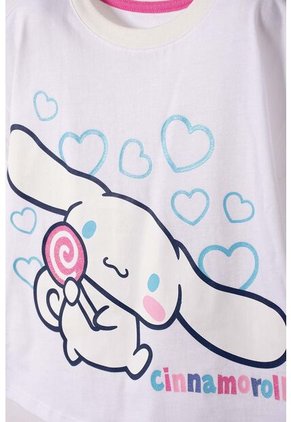 Camiseta De Cinnamoroll Manga Corta Blanco Para Niña 2T A 6T 3T