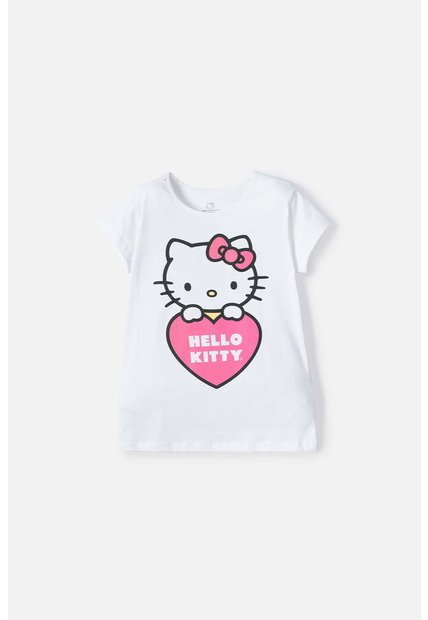 Camiseta De Hello Kitty Manga Corta  Blanco Para Niña 6