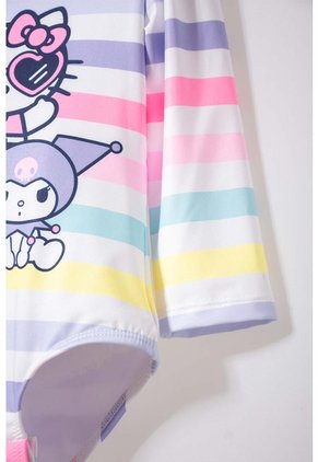 Traje De Baño De Hello Kitty Multicolor Manga Larga Para Bebé Niña 9-12