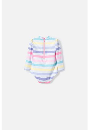 Traje De Baño De Hello Kitty Multicolor Manga Larga Para Bebé Niña 9-12