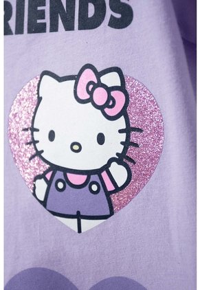 Camiseta De Hello Kitty Lila Estampada En Frente Para Niña 2T A 5T 2T