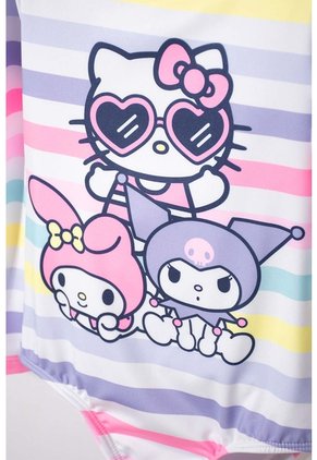 Traje De Baño De Hello Kitty Multicolor Manga Larga Para Niña 2T A 5T 3T