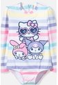 Traje De Baño De Hello Kitty Multicolor Manga Larga Para Niña 2T A 5T 3T de Hello Kitty