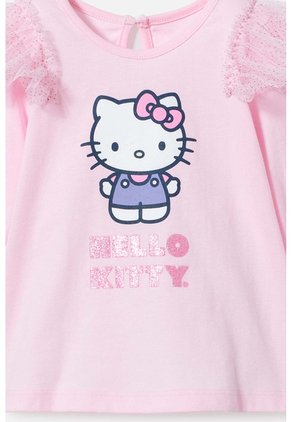 Camiseta De Hello Kitty Rosada Manga Larga Para Bebé Niña 12-18