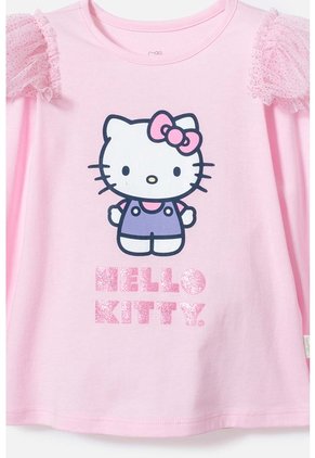 Camiseta De Hello Kitty Rosada Manga Larga Para Niña 2T A 5T 2T