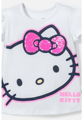 Camiseta De Hello Kitty Blanca Manga Corta Para Niña 2T A 5T 5T