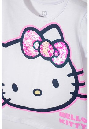Camiseta De Hello Kitty Blanca Manga Corta Para Niña 2T A 5T 5T