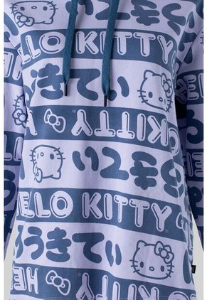 Buzo De Hello Kitty Lavanda Y Azul Con Capucha Para Mujer S