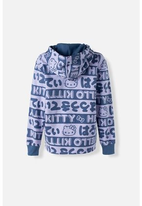 Buzo De Hello Kitty Lavanda Y Azul Con Capucha Para Mujer S