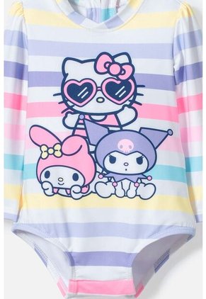 Traje De Baño De Hello Kitty Multicolor Manga Larga Para Bebé Niña 3-6