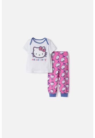 Pijama De Hello Kitty Pantalón Largo Multicolor Para Bebé Niña 12-18 Hello Kitty