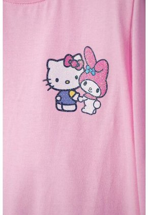 Camiseta De Hello Kitty Manga Larga Rosada Para Niña 2T A 6T 3T