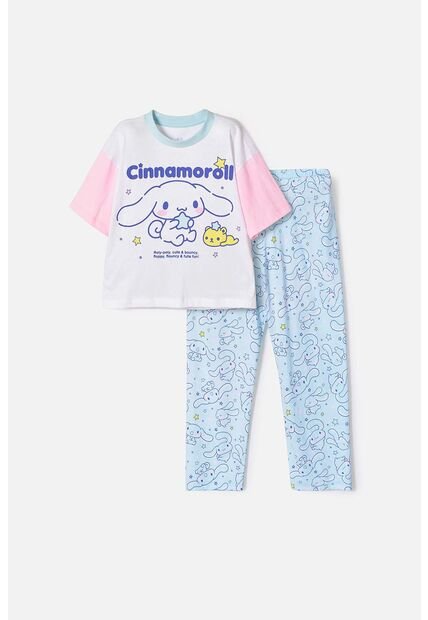 Pijama De Cinnamoroll Manga Corta Multicolor Para Niña 12
