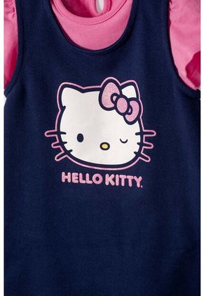Vestido De Hello Kitty Manga Corta Azul Y Rosado Para Bebé Niña 6-9