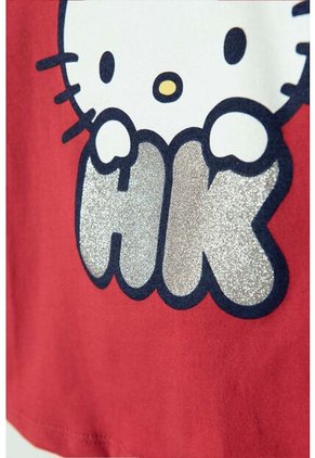 Camiseta De Hello Kitty Manga Corta Roja Para Niña 2T A 5T 2T