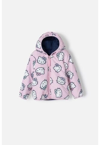 Chaqueta De Hello Kitty Con Capucha Rosada Para Niña 2T A 5T 3T Hello Kitty