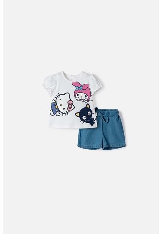 Conjunto De Hello Kitty Con Short Multicolor Para Bebé Niña 12-18 Hello Kitty