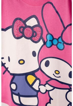 Camiseta De Hello Kitty Manga Corta Rosada Para Niña 2T A 6T 2T