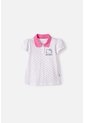 Camiseta Tipo Polo De Hello Kitty Blanco Y Rosado Para Niña 2T A 6T 3T de Hello Kitty