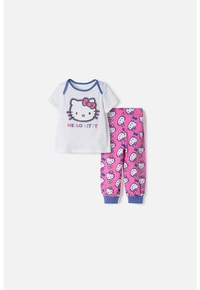 Pijama De Hello Kitty Pantalón Largo Multicolor Para Bebé Niña 3-6