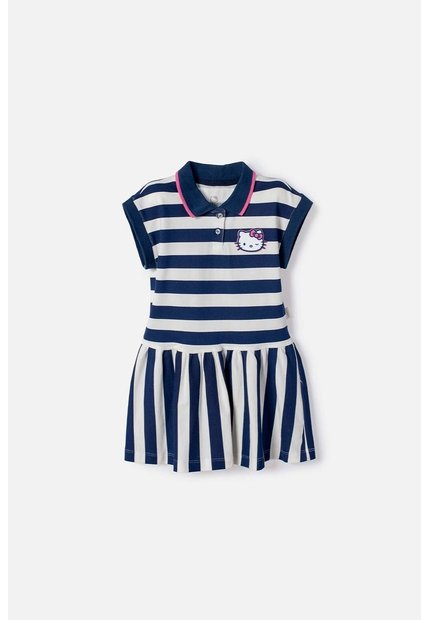 Vestido De Hello Kitty Manga Corta Multicolor Para Niña 2T A 6T 5T