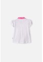 Camiseta Tipo Polo De Hello Kitty Blanco Y Rosado Para Niña 2T A 6T 3T de Hello Kitty
