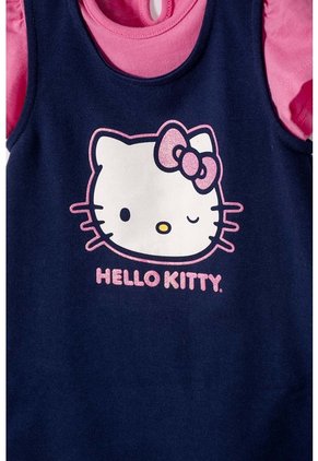 Vestido De Hello Kitty Manga Corta Azul Y Rosado Para Bebé Niña 18-24