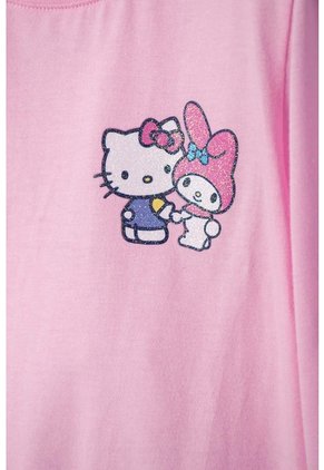 Camiseta De Hello Kitty Manga Larga Rosada Para Niña 2T A 6T 3T