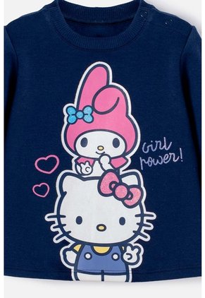 Conjunto De Hello Kitty Con Buzo Azul Para Bebé Niña 12-18
