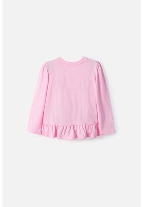 Camiseta De Hello Kitty Manga Larga Rosada Para Niña 2T A 6T 3T