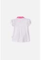 Camiseta Tipo Polo De Hello Kitty Blanco Y Rosado Para Niña 2T A 6T 5T de Hello Kitty
