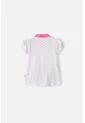 Camiseta Tipo Polo De Hello Kitty Blanco Y Rosado Para Niña 2T A 6T 5T de Hello Kitty