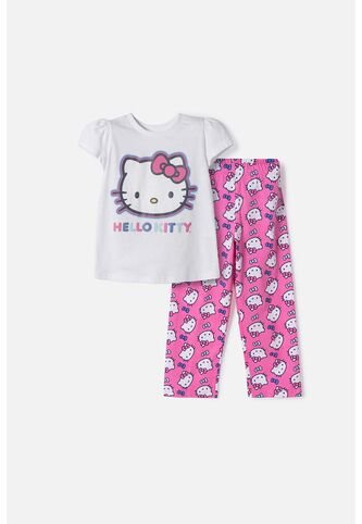 Pijama De Hello Kitty Pantalón Largo Multicolor Para Niña 2T A 6T 3T Hello Kitty